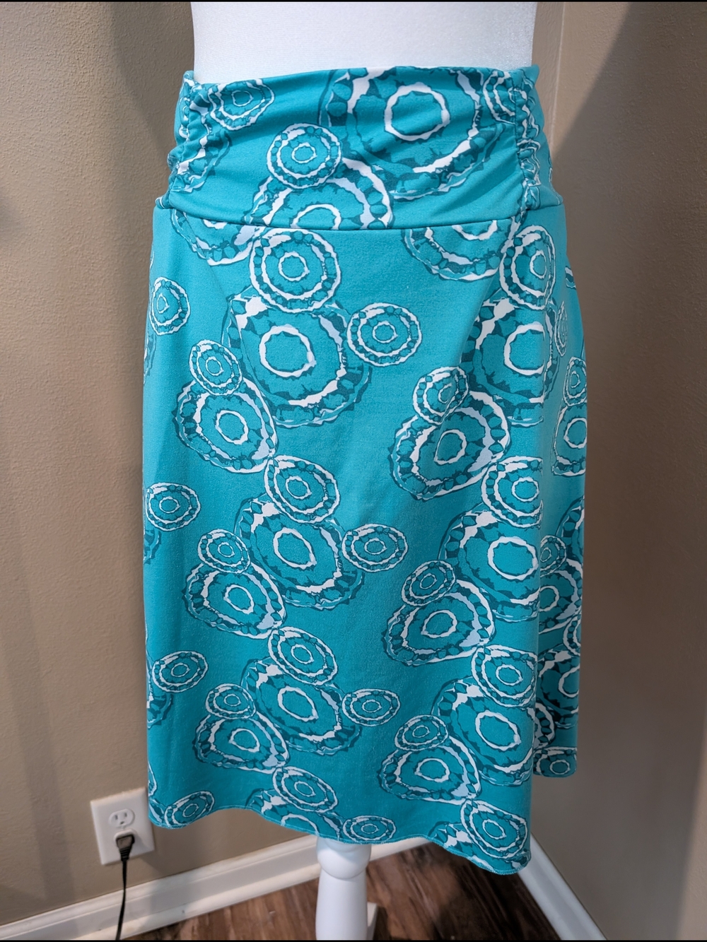 Tranquility by Colorado Clothing Turquoise and White Floral Print Midi Skirt